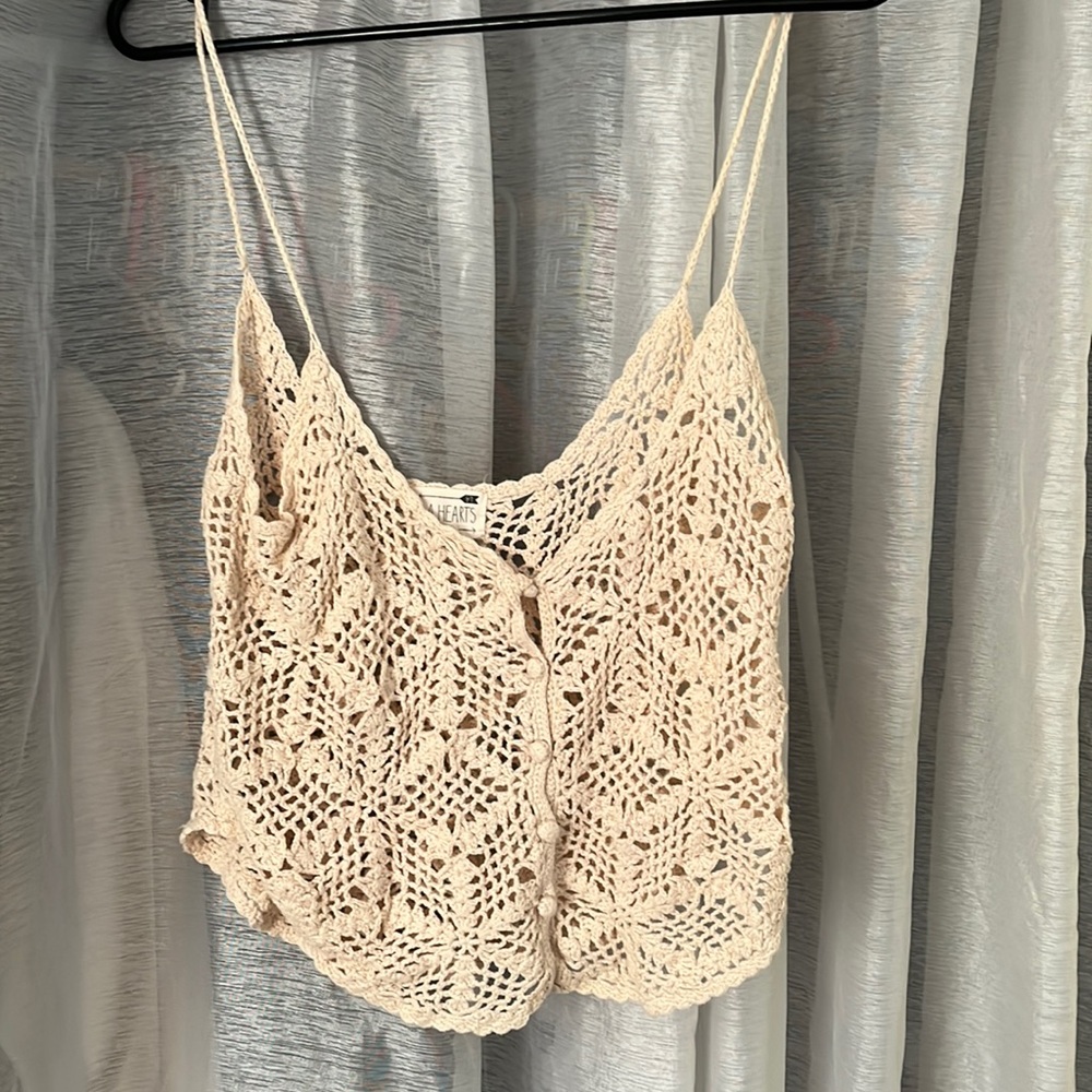 LA Heart Beige Nitted Top